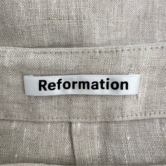 Reformation oatmeal linen midi skirt size 2 - Picture 6 of 11